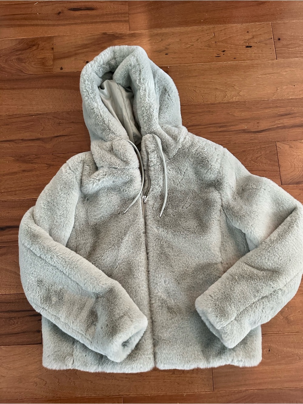 Women’s Rachel Zoe Plush Hooded Jacket - Light Mint M